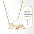 Personalized Name Necklace with Birthstone #6ZX