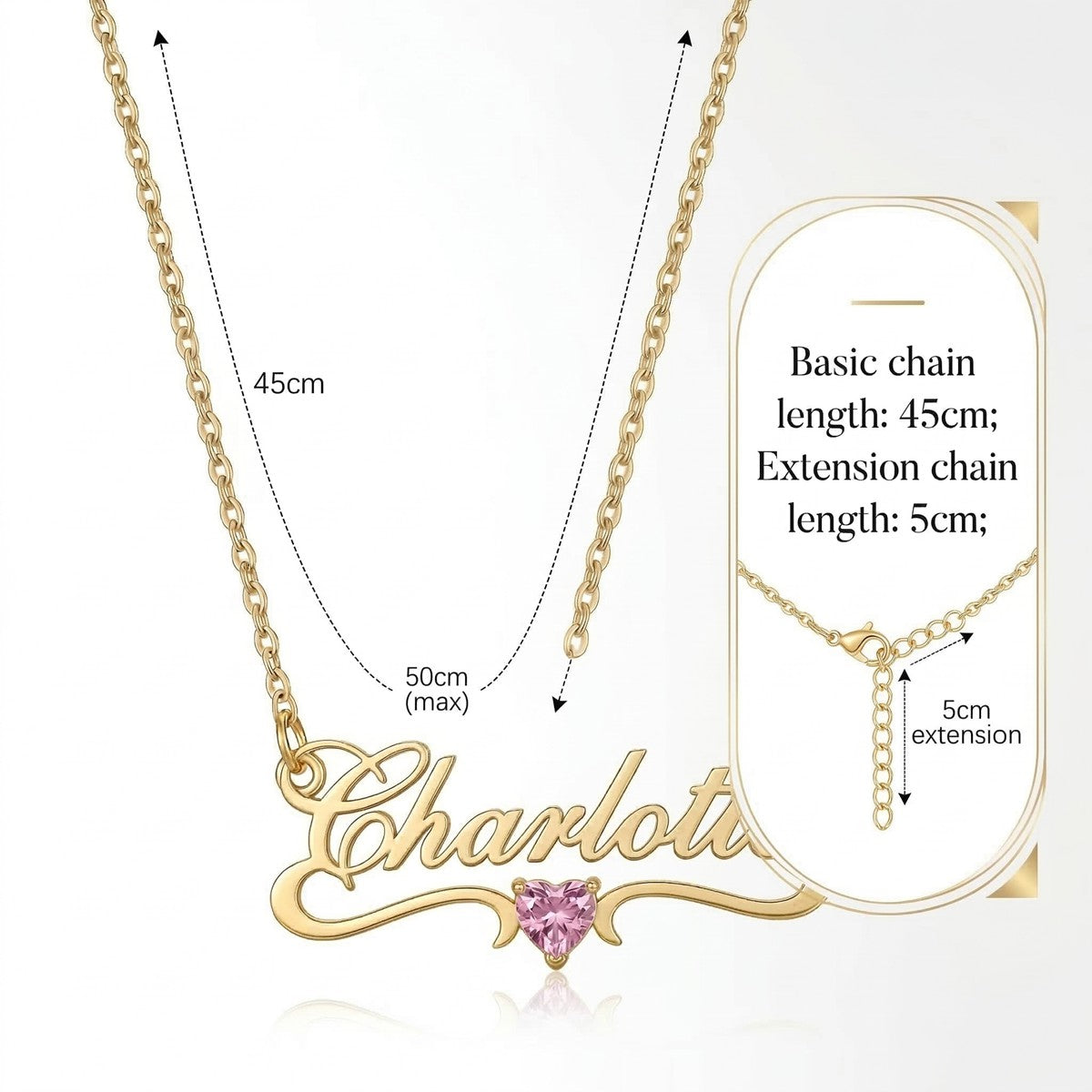 Custom Personalized Arabic & English Name Necklace With Birthstone #6ZX