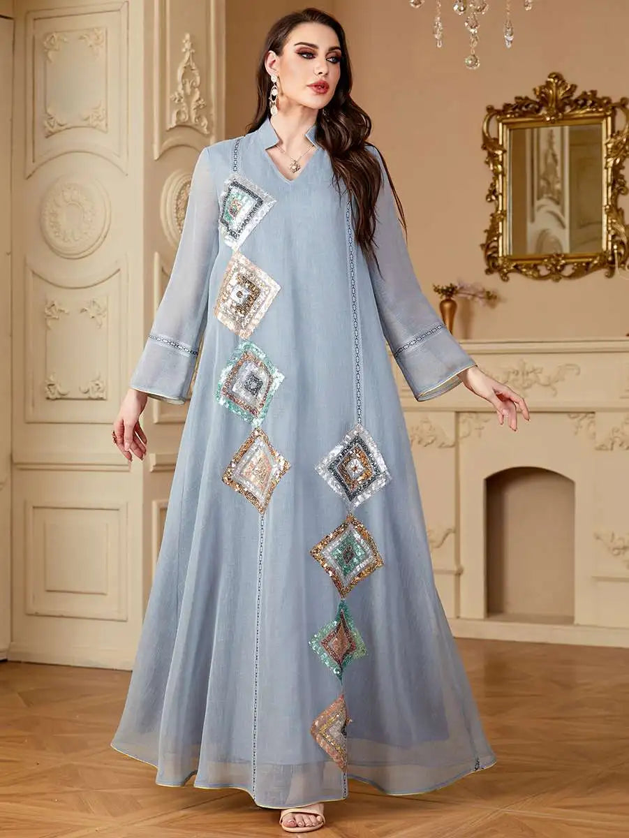 Caftan à paillettes de l'Aïd, caftan, jalabiya, pour fête et mariage