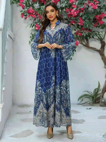 Robe de l'Aïd brodée et imprimée, caftan, robe caftan #25436