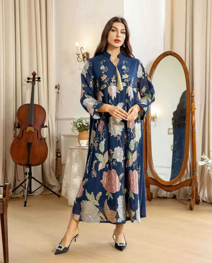 Robe de l'Aïd en mousseline de soie brodée à paillettes