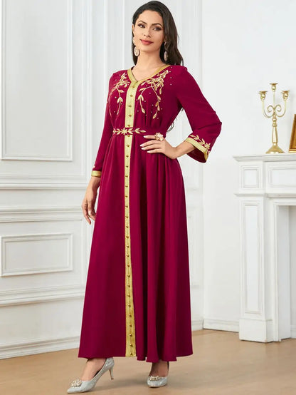 Robe de l'Aïd brodée de perles, caftan, robe caftan