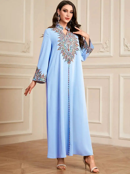 Robe Eid brodée Caftan Kaftan Robe Jalabiya