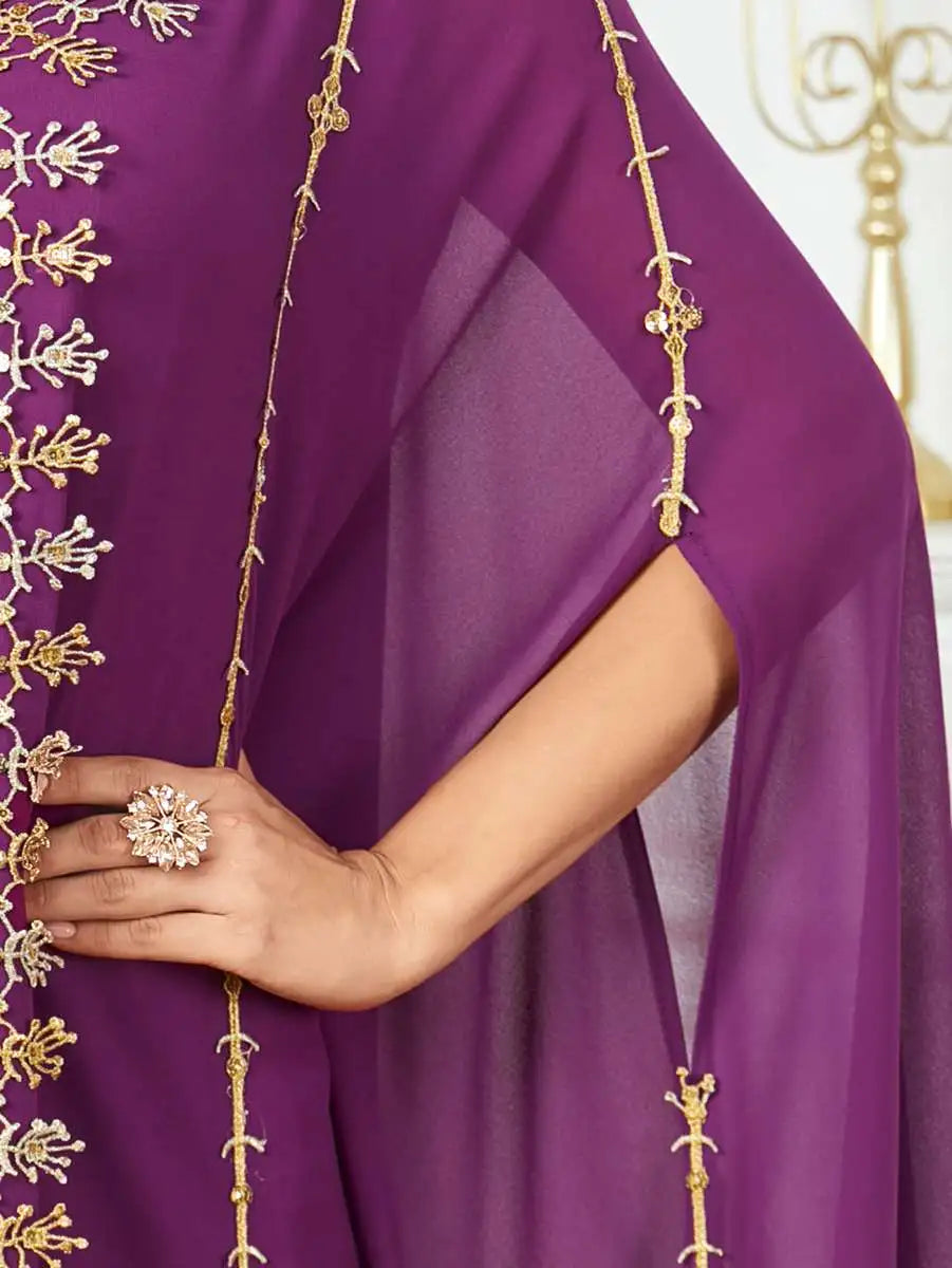 Robe de l'Aïd en mousseline de soie brodée pour femme musulmane, caftan