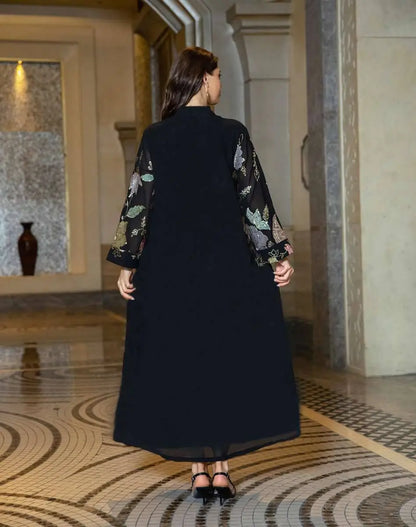 Robe de l'Aïd en mousseline de soie brodée à paillettes