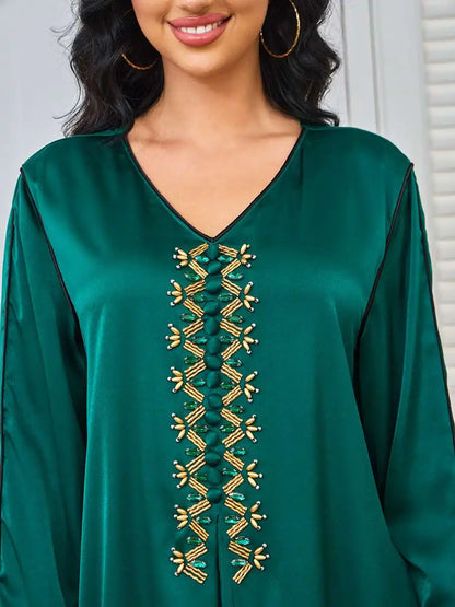 Robe caftan en perles de strass pour l'Aïd #25247