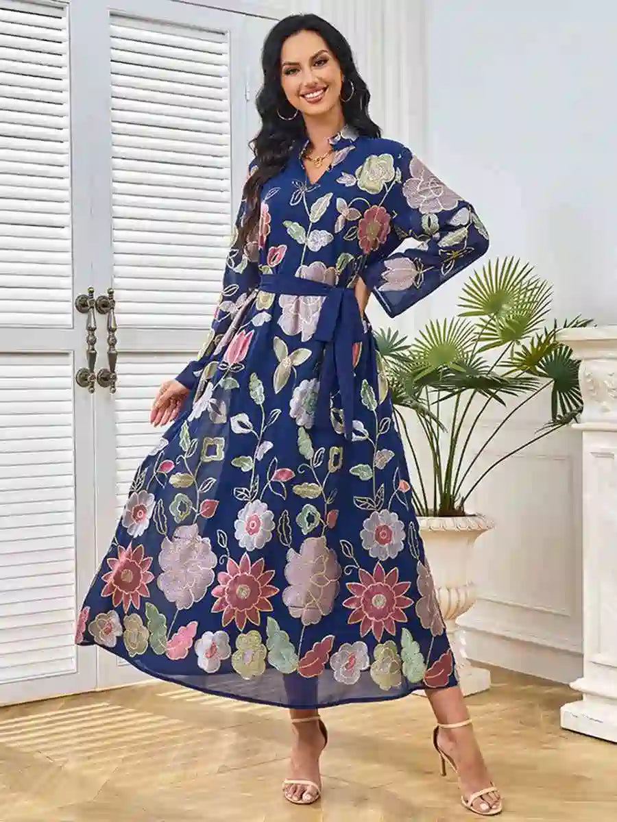 Embroidery Sequins Eid Caftan Kaftan Dress #25MT216