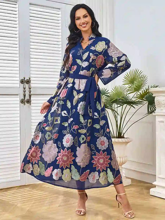 Embroidery Sequins Eid Caftan Kaftan Dress #25MT216
