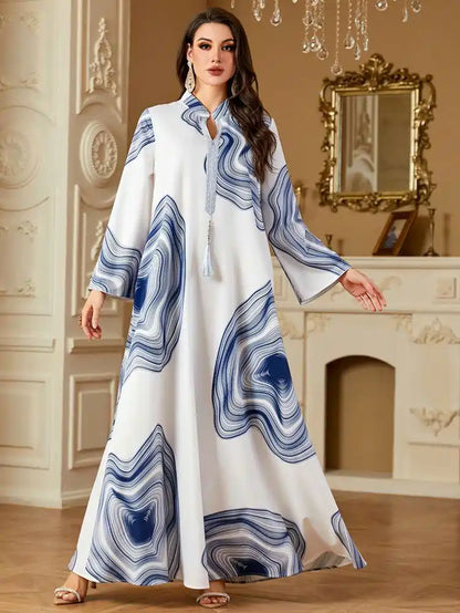 Robe Caftan imprimée Eid Jalabiya #254258