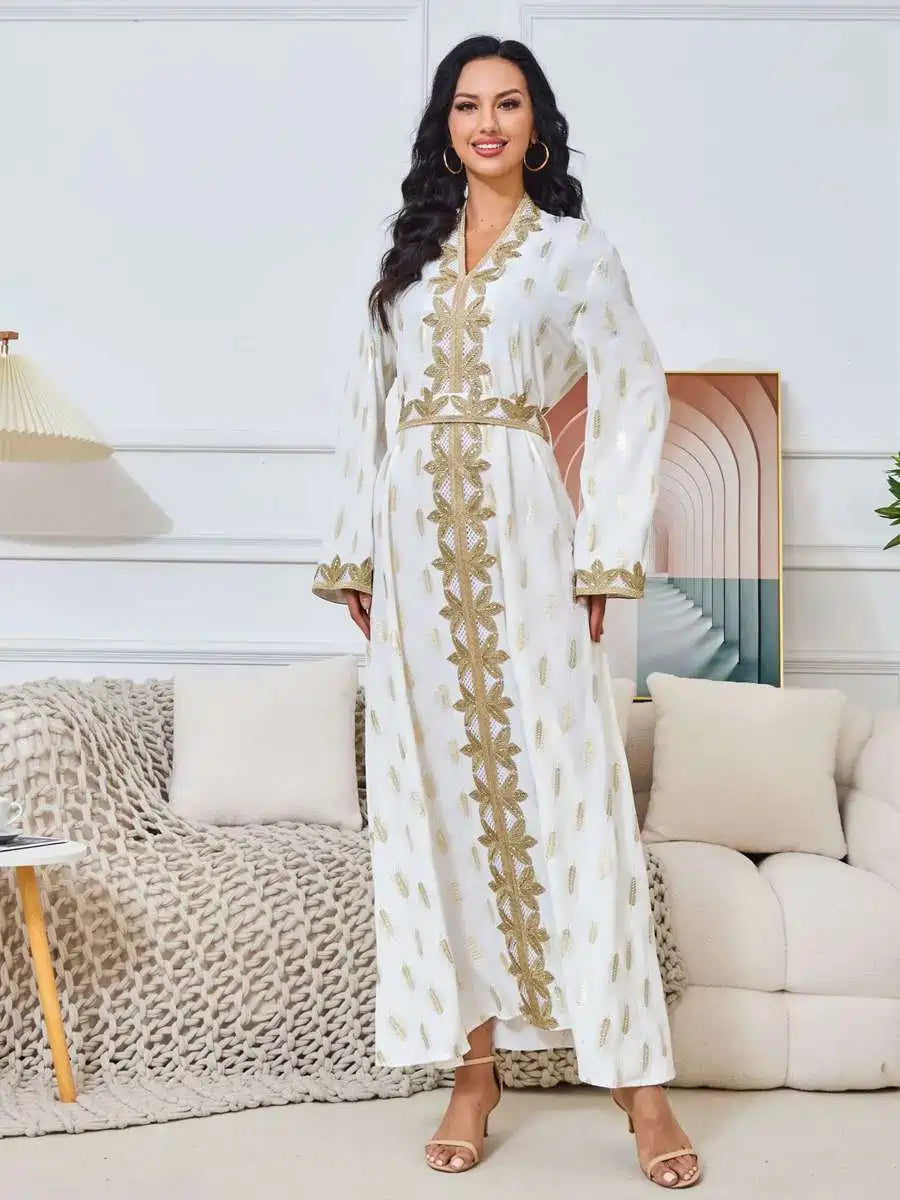 Robe caftan bronzante pour l'Aïd, idéale pour une fête ou un mariage, n° 25157