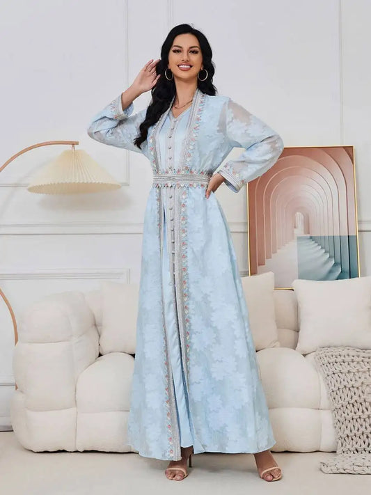 Robe de l'Aïd arabe du Moyen-Orient, ensemble 2 pièces, caftan, robe sans manches avec intérieur en satin