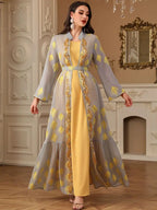 Ensemble 2 pièces brodé Eid Caftan Robe Kaftan avec robe intérieure #254212
