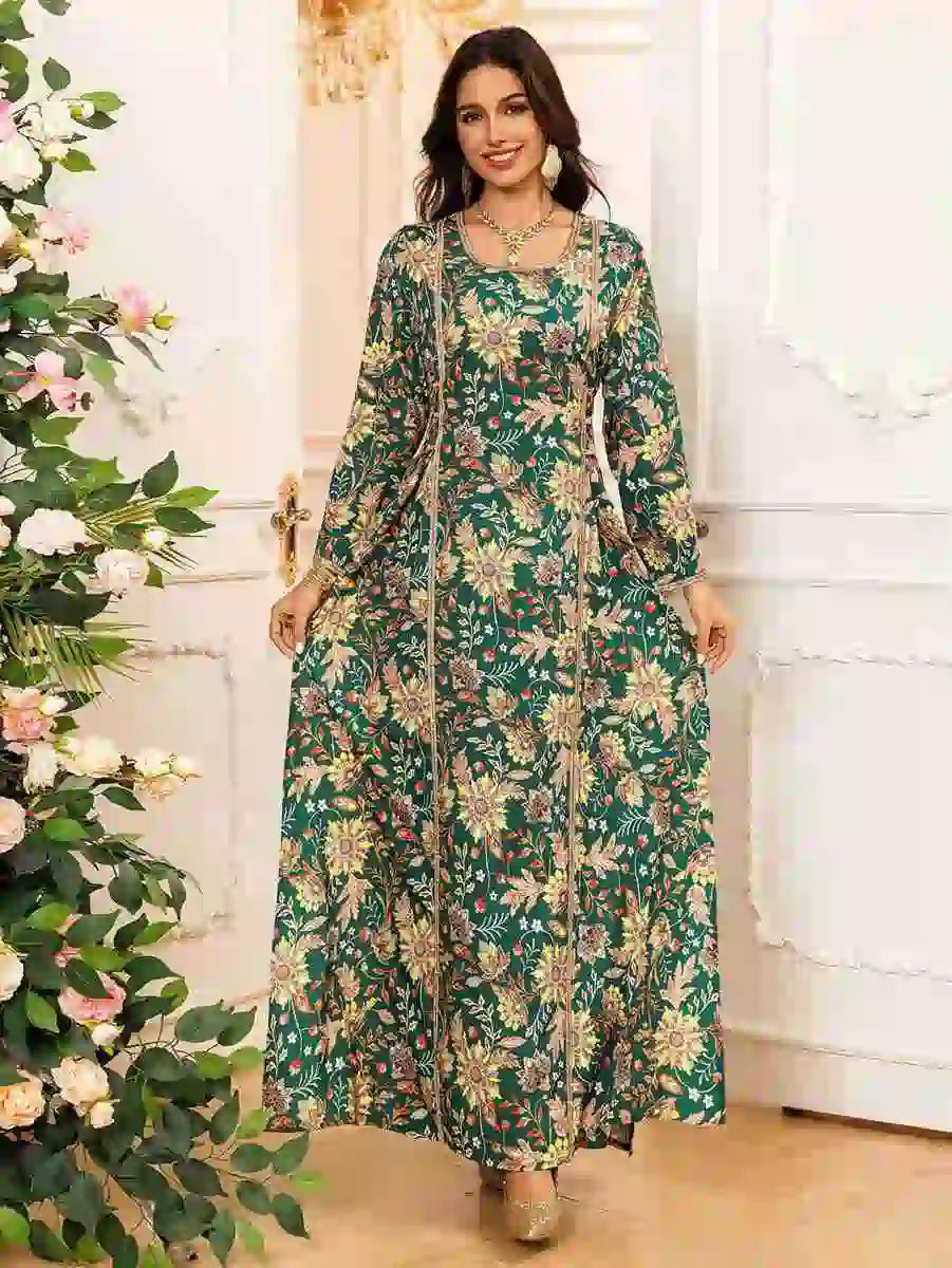 Eid Rhinestone Caftan Kaftan Dress #24439