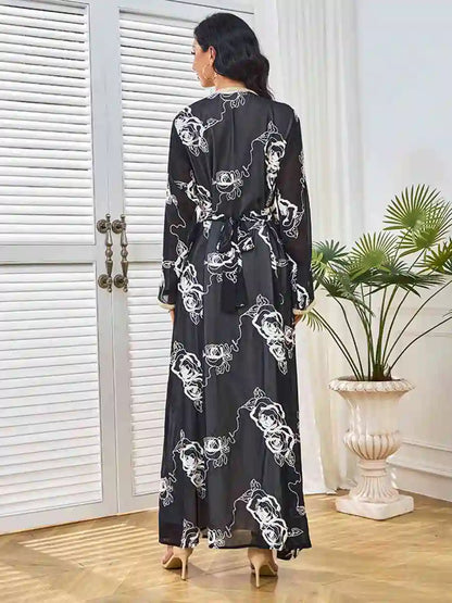 Eid 2 Pieces Set Embroidery Caftan Kaftan Dress With Inner Sleeveless Dress #25MT211