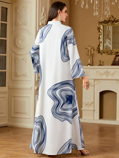 Robe Caftan imprimée Eid Jalabiya #254258