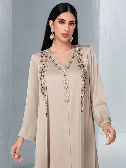 Ensemble 2 pièces avec strass Hotfix, robe caftan Mukhawar #255148