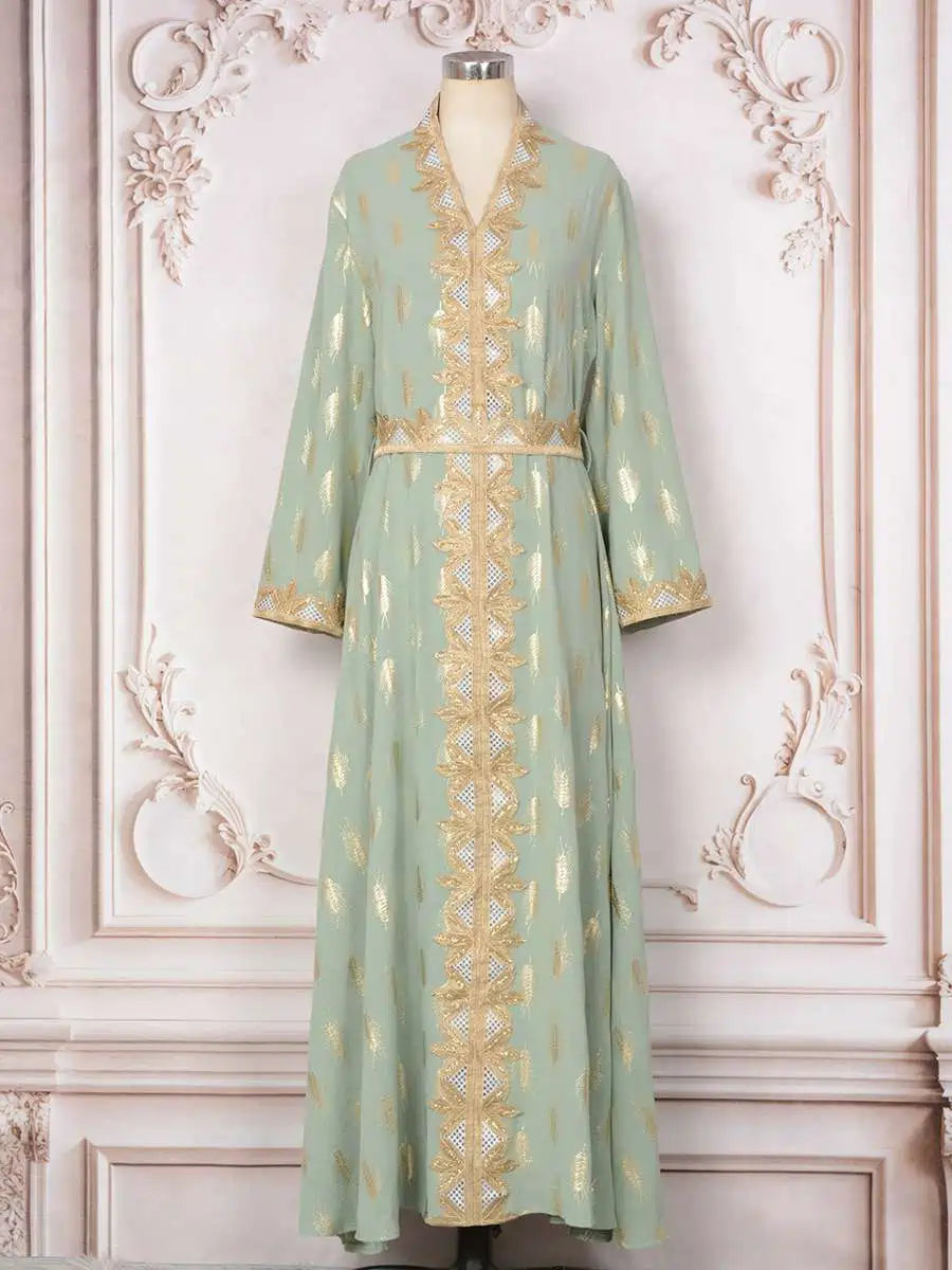 Robe caftan bronzante pour l'Aïd, idéale pour une fête ou un mariage, n° 25157