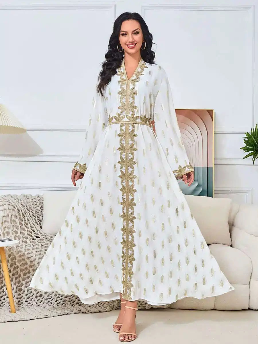 Robe caftan bronzante pour l'Aïd, idéale pour une fête ou un mariage, n° 25157