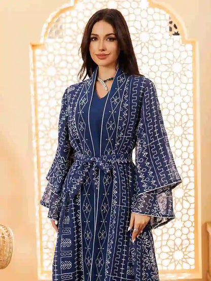 2 Pieces Set Eid Doris Caftan Kaftan Dress With Inner Sleeveless Dress #24445