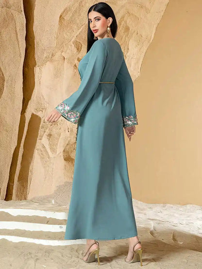 Eid Outfits Hand-stitched Embroidery Caftan Kaftan Dress #2540761