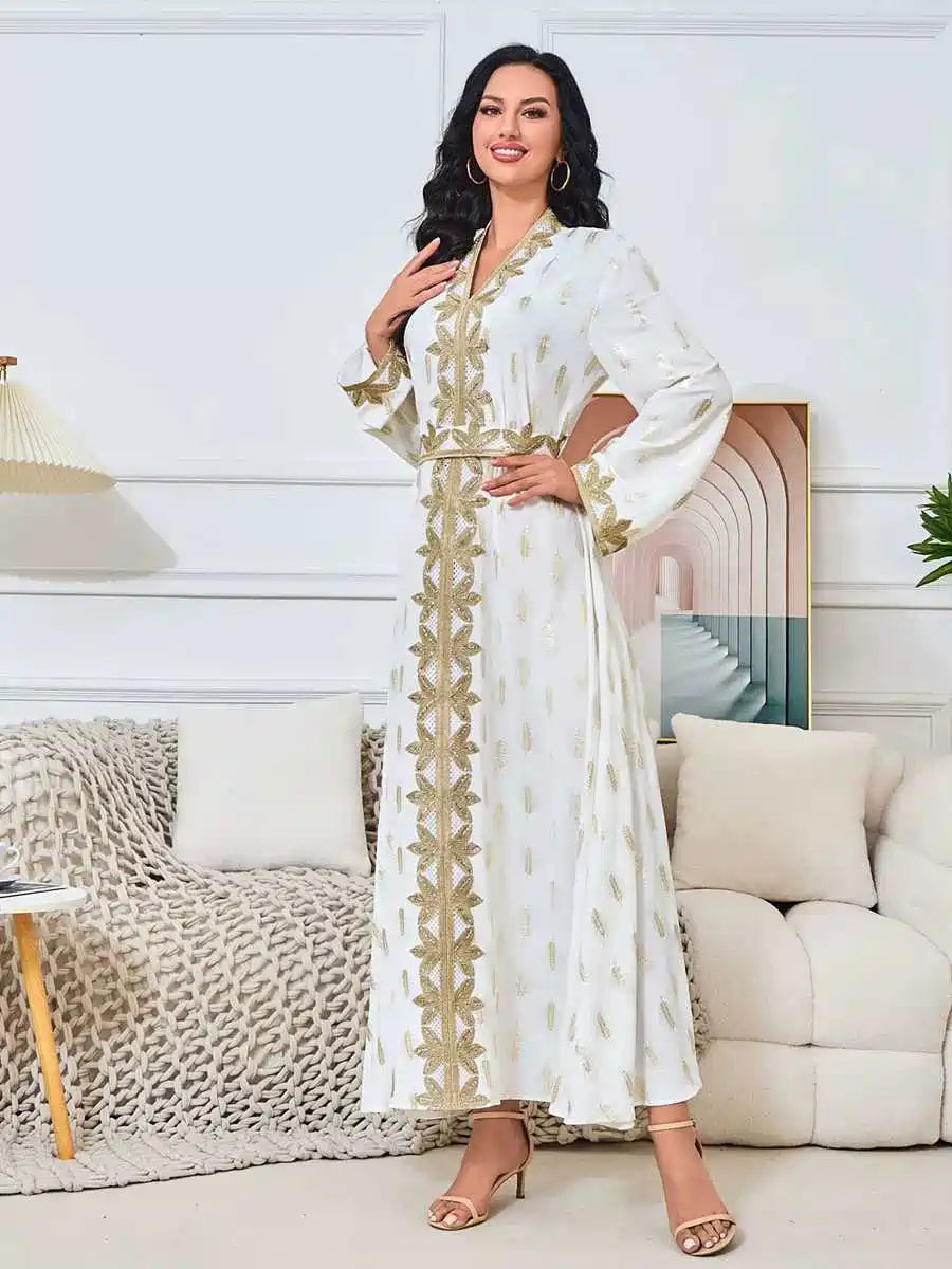 Robe caftan bronzante pour l'Aïd, idéale pour une fête ou un mariage, n° 25157
