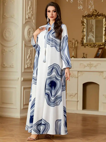 Robe Caftan imprimée Eid Jalabiya #254258