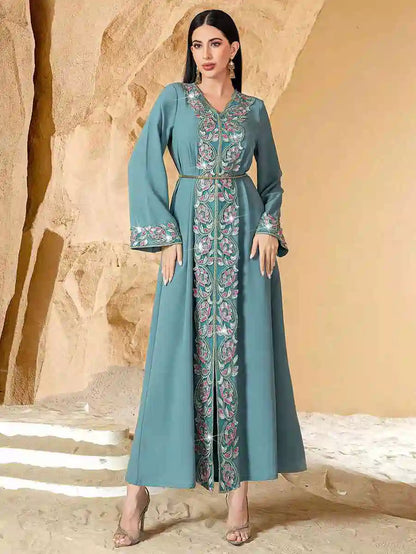 Eid Outfits Hand-stitched Embroidery Caftan Kaftan Dress #2540761