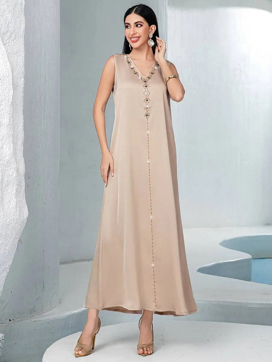 Ensemble 2 pièces avec strass Hotfix, robe caftan Mukhawar #255148