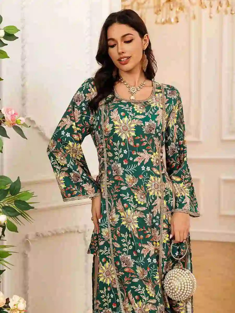 Eid Rhinestone Caftan Kaftan Dress #24439