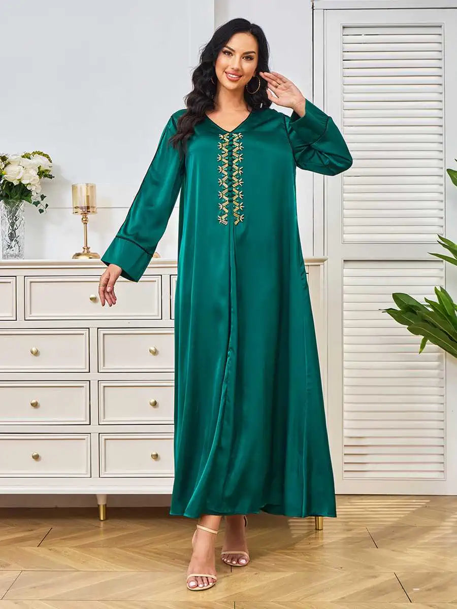 Robe caftan en perles de strass pour l'Aïd #25247