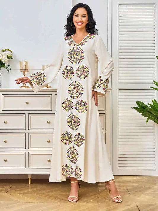 Robe caftan brodée en corde pour l'Aïd #24309