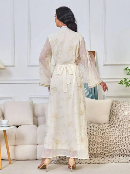Embroidery Eid Dress Muslim Women Caftan Kaftan Dress