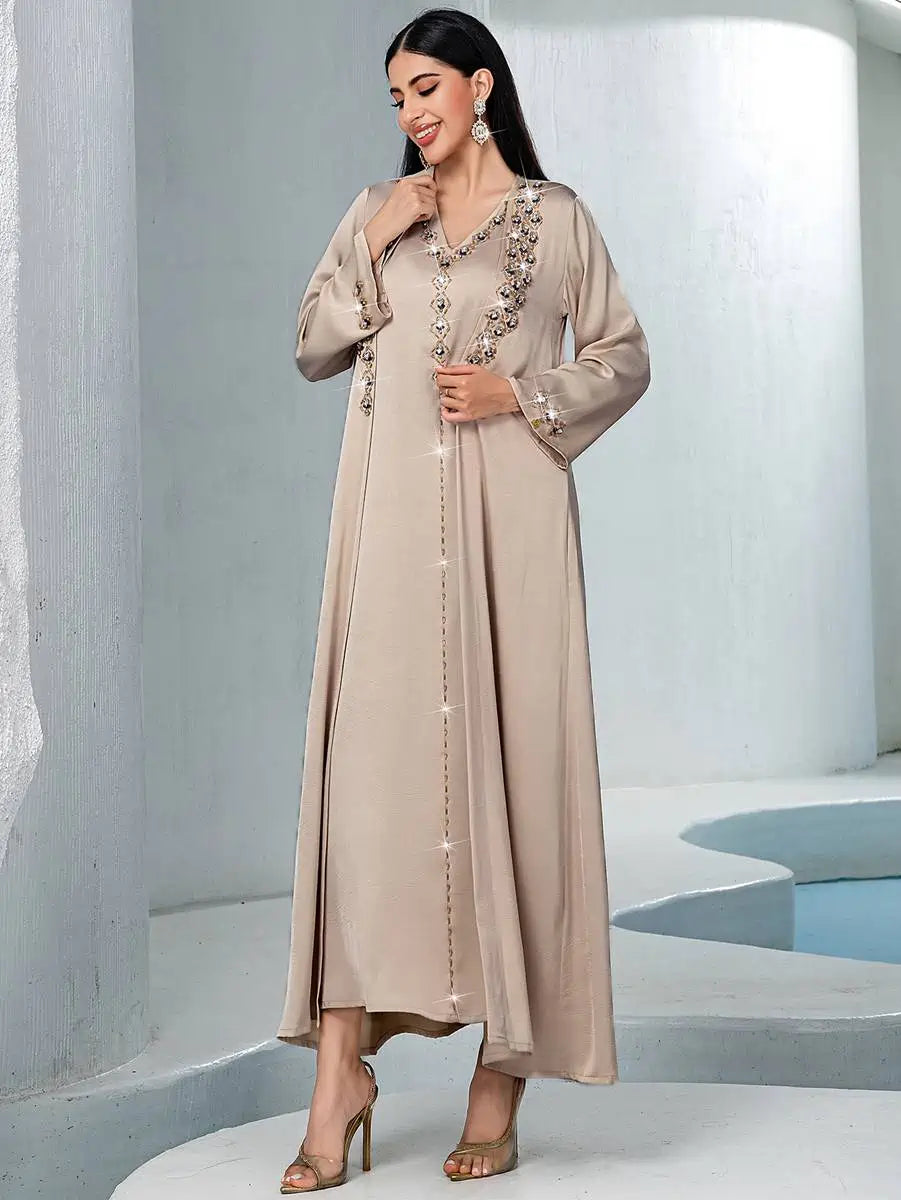 Ensemble 2 pièces avec strass Hotfix, robe caftan Mukhawar #255148