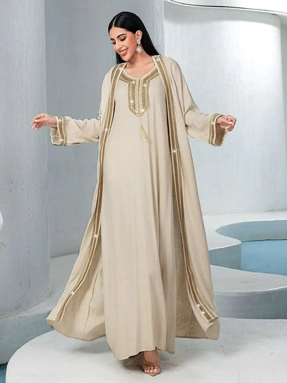 2 Pieces Set Hand Embroidery Eid Dresses Caftan Kaftan Dress #255051