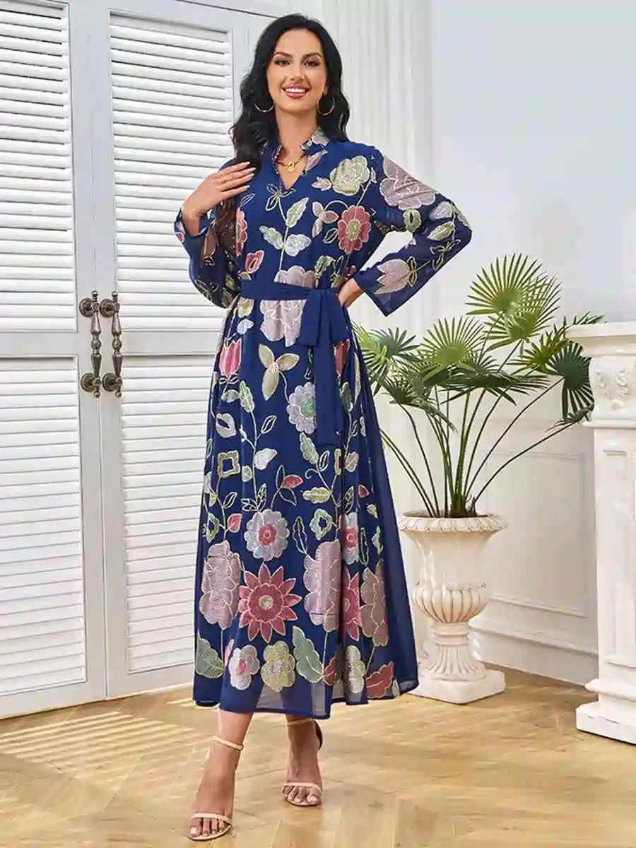 Embroidery Sequins Eid Caftan Kaftan Dress #25MT216