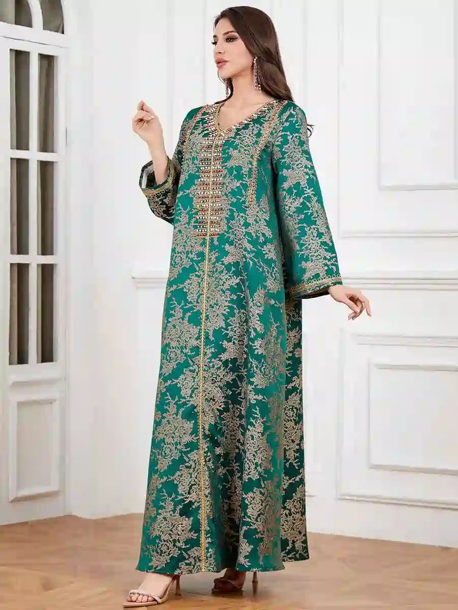 Robe de l'Aïd brodée de perles, caftan, robe caftan #254336