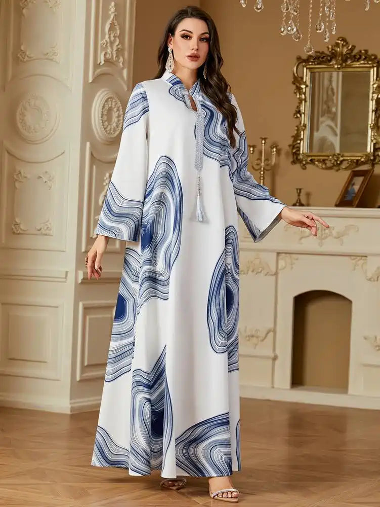 Robe Caftan imprimée Eid Jalabiya #254258