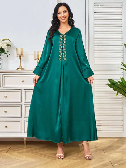 Robe caftan en perles de strass pour l'Aïd #25247