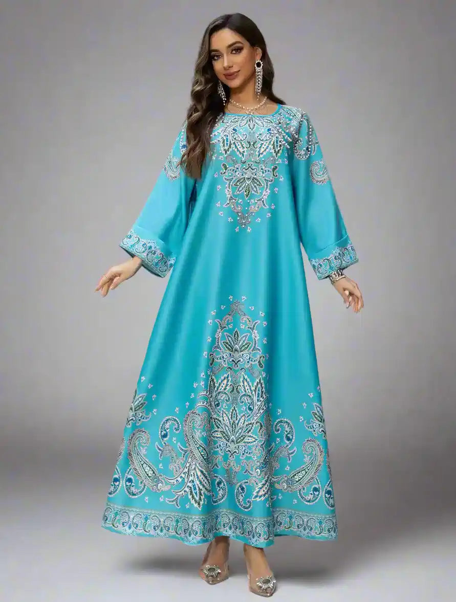 Dark Green, Light Apricot, Blue