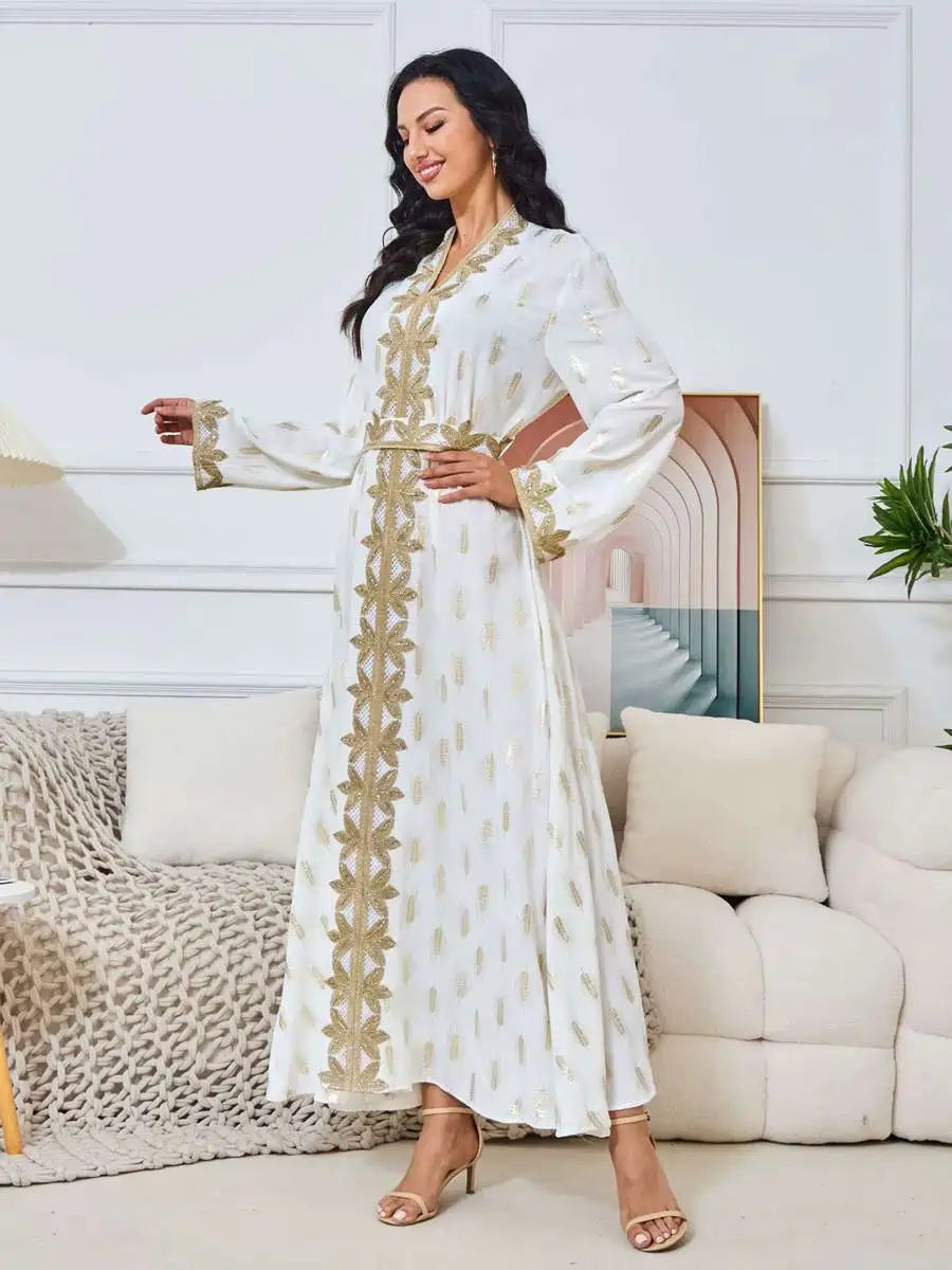 Robe caftan bronzante pour l'Aïd, idéale pour une fête ou un mariage, n° 25157