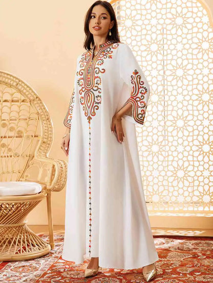 Robe caftan arabe brodée en corde pour l'Aïd
