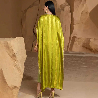 Eid Outfits Hand-stitched Rhinestone Caftan Kaftan Dress #255143