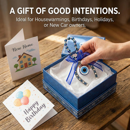 Blue Evil Eye Decor Wall Hanging Ornament Door Hanger Home Protection #EBE081