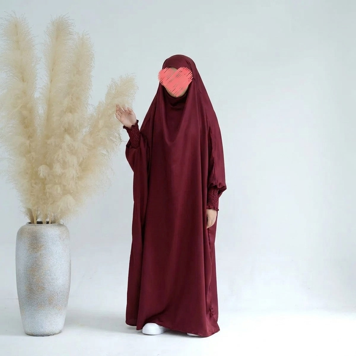 Robe de prière en satin pour filles musulmanes, jilbab, robe abaya #25662