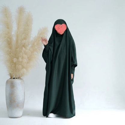 Robe de prière en satin pour filles musulmanes, jilbab, robe abaya #25662