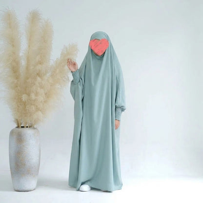 Robe de prière en satin pour filles musulmanes, jilbab, robe abaya #25662