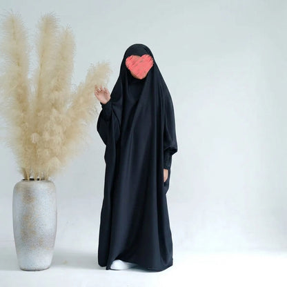 Robe de prière en satin pour filles musulmanes, jilbab, robe abaya #25662