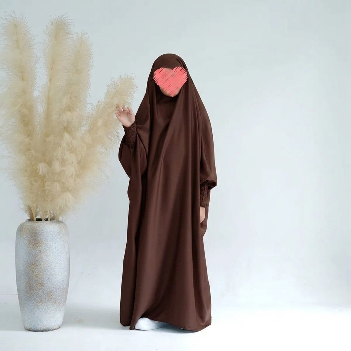 Robe de prière en satin pour filles musulmanes, jilbab, robe abaya #25662