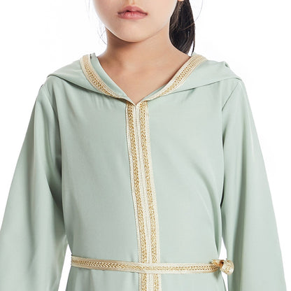 Robe Abaya à capuche pour fille arabe du Moyen-Orient
