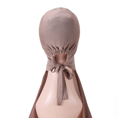 Hijab avec bonnet assorti pour femmes musulmanes #25001